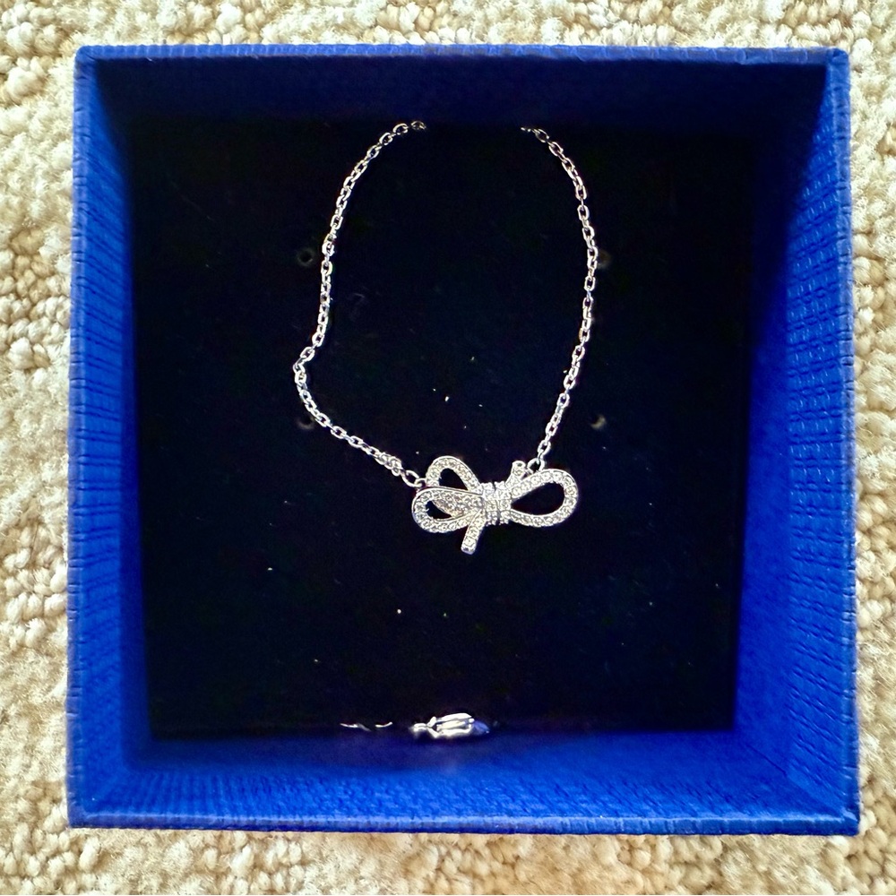 Swarovski Silver Bow Necklace